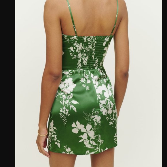 Reformation Green Floral Mini Dress - Picture 3 of 10